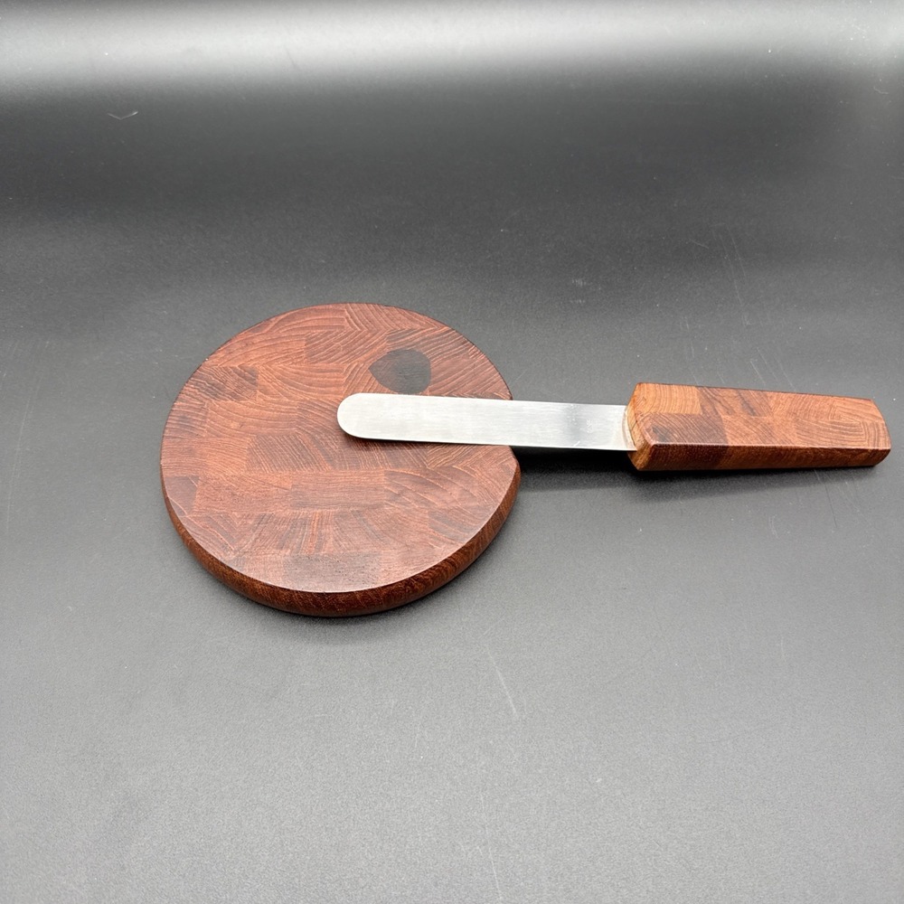 VTG Jens Quistgaard for Dansk Teak Cheese Cutting Board with Built in Knife 11.5